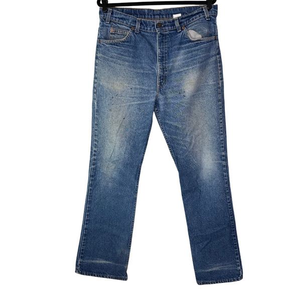 Vintage Levi's 517 Jeans Men 34x32 Blue Bootcut USA Made Orange Tab Denim Worn - Picture 1 of 12